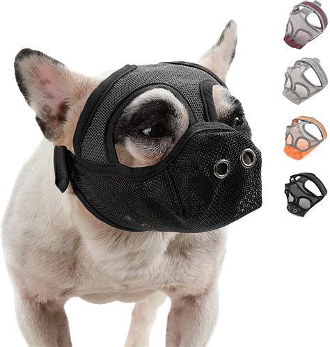 Short Snout Dog Muzzle Breathable Mesh Anti Biting Chewing And Barking