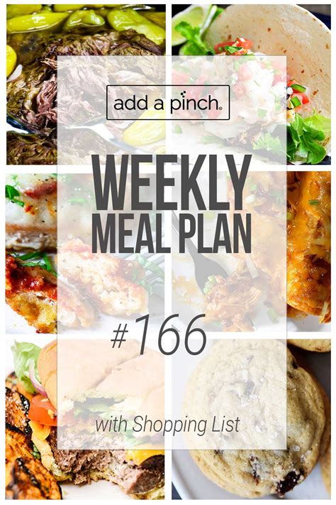 Weekly Meal Plan 45 Add A Pinch