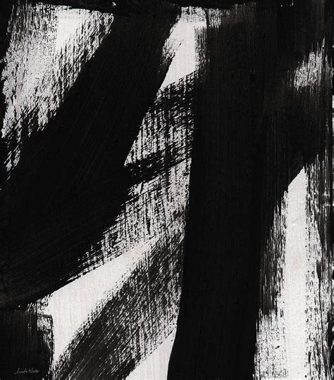 Timber Vertical Abstract Black And White Painting