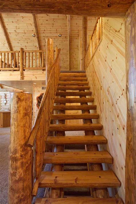 Log Stairs And Log Railings Cedar And Pine Staircases