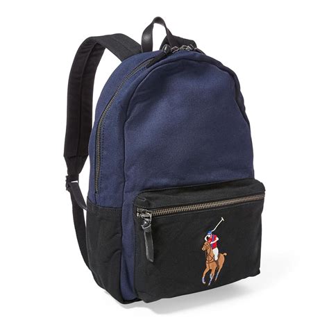 Polo Ralph Lauren Canvas Backpack Unisex Back Packs Flannels