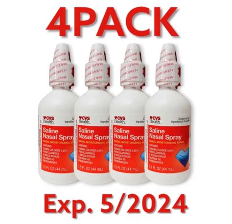 Cvs Moisturizing Saline Allergy Nasal Spray 1 5 Oz Each Exp 5 24 4 Pack 9 97 Picclick