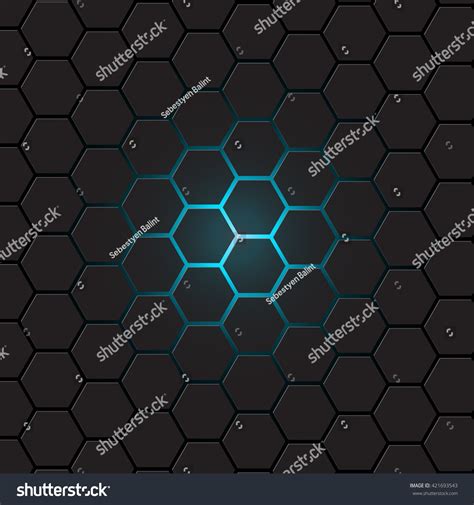 Dark Gray Hexagon Background Vector Stock Vector Royalty Free