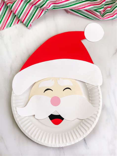 Paper Plate Santa Craft For Kids Free Template Paper Plate Crafts