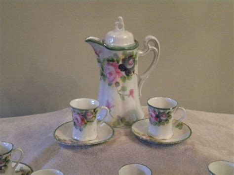 Chocolate Pot Set Vintage Antique Hand Painted By StoriedVintage2 75