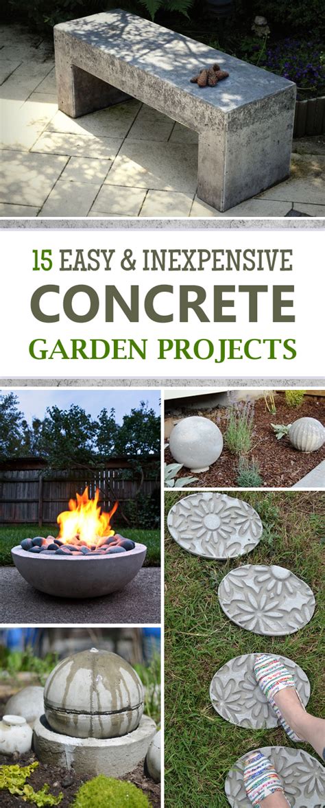 15 Easy & Inexpensive DIY Concrete Garden Projects