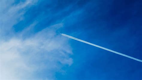 Contrail On Sky Air Aircraft Airplane Atmosphere Cloud Cloudscape