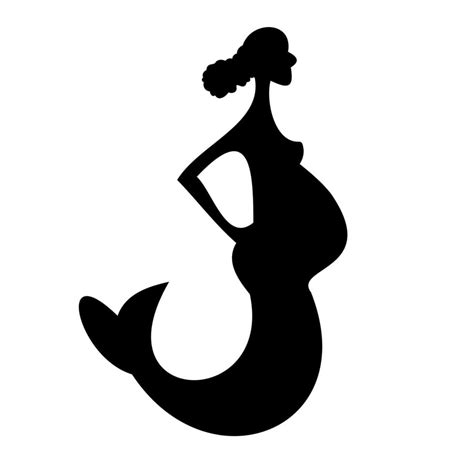 Pregnant Mermaid Vector Silhouette 6950738 Vector Art At Vecteezy