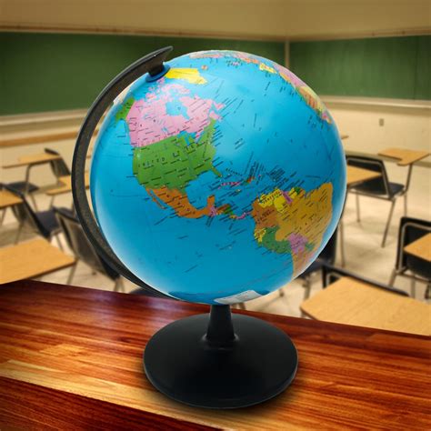 32cm Swivel World Globe Map Desktop Decor Kids Children Educational