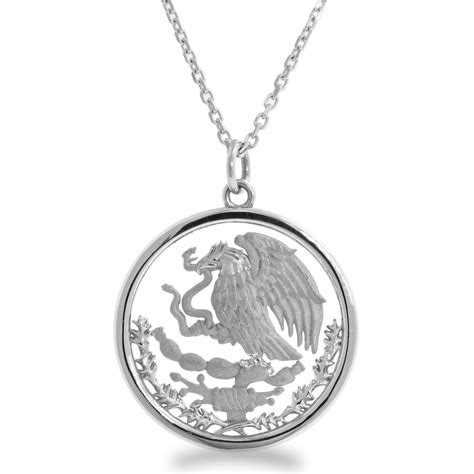 14k Gold Mexican Eagle Coat Of Arms Flag Charm Adjustable Necklace