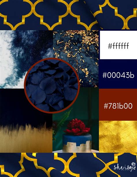 Blue And Gold Mood Board