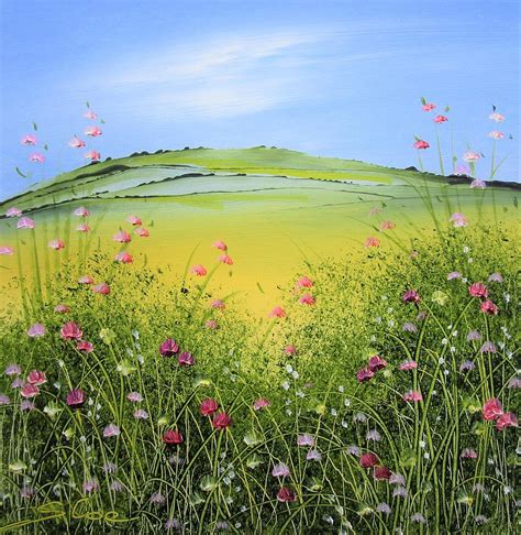 Wildflower Landscape Painting By Sandie Coe Fine Art America