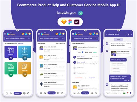 Ecommerce Product Help And Customer Service Mobile App Ui Kit Uplabs