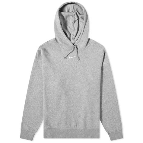 Nike Essentials Popover Hoodie Dark Grey Heather And Base Grey End