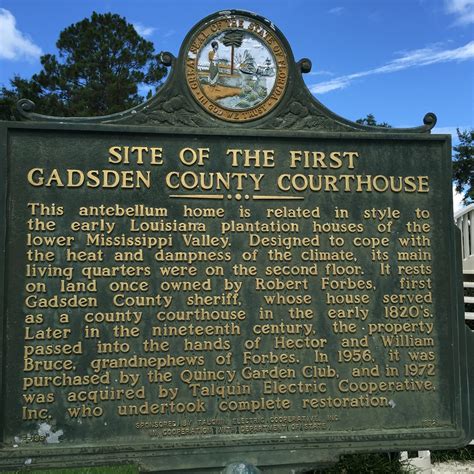 Historic Sign Site Of First Gadsden County Courthouse Qui Flickr