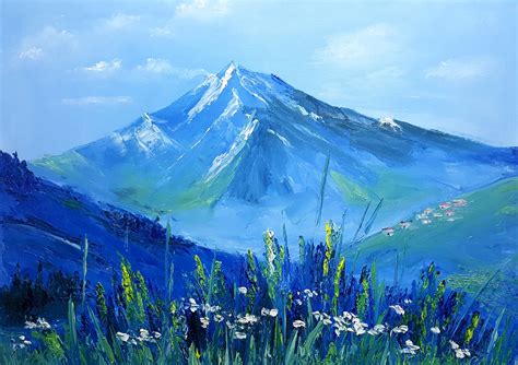 Montana Painting Mountain Original Art Landscape Impasto Oil Etsy