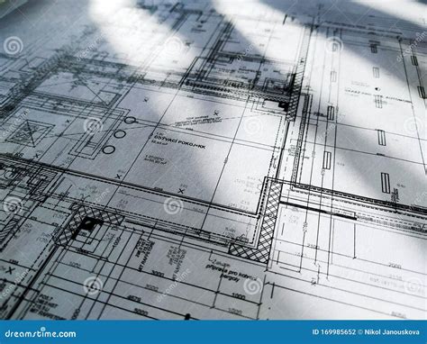 Construction Drawing Architecture Detail White Paper With Dimensions