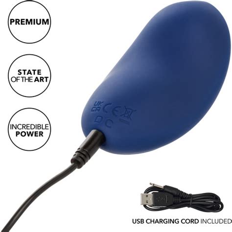 cashmere velvet curve rechargeable waterproof silicone vibrator by calexotics blue