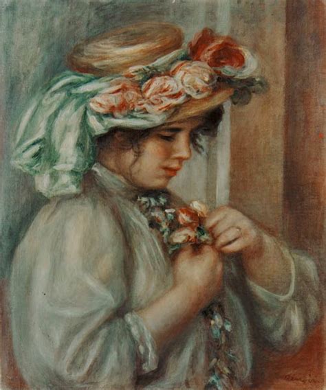 Girl With Hat Pierre Auguste Renoir
