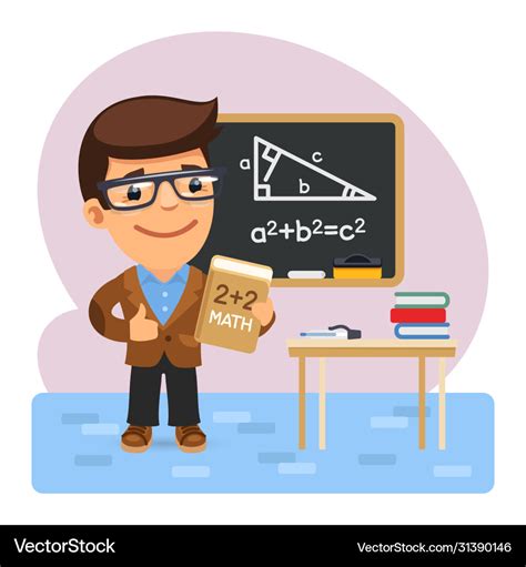 Math Teacher Cartoon Vector Clipart Friendlystock