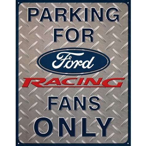 Ford Racing Parking Metal Tin Sign Kidscollections