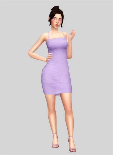 Ts4 Bodycon Ruched Dress Casteru On Patreon Sims 4 Mods Clothes