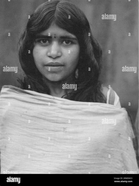 Old Vintage Outdoor Portrait Black And White Early 1900s Silver Gelatin Toned Print Indian Woman