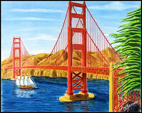 Step by step drawing tutorial on how to draw the golden gate bridge. Golden Gate Bridge Drawing by Chad Brittain