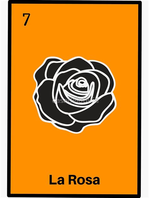La Rosa Mexican Loteria Bingo Card Tarot Card Sticker For Sale By Casadeloteria Redbubble