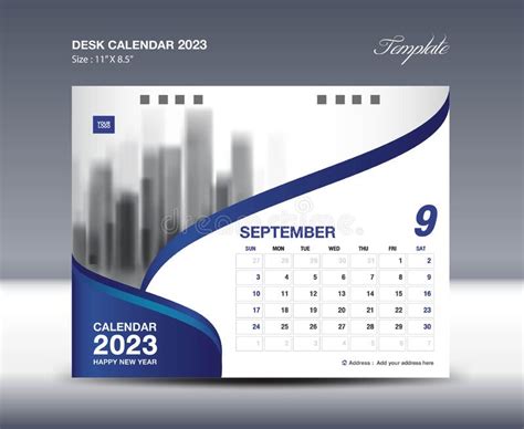 September 2023 Template Calendar 2023 Template Vector Planner Monthly