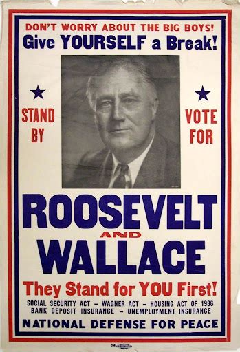 1940 Franklin D Roosevelt Presidential Campaign Poster Franklin D Roosevelt Presidential