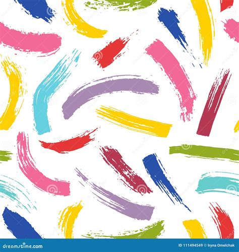 Abstract Seamless Pattern Colorful Brush Strokes Of Colored Paint