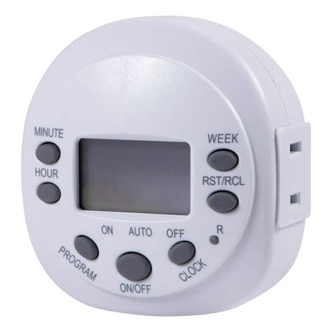 Ge 7 Day Programmable Digital Timer 1 Outlet Polarized Plug In Indoor