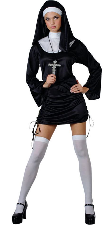 sexy naughty nun ladies fancy dress saints and sinners religious hen party costume all women s