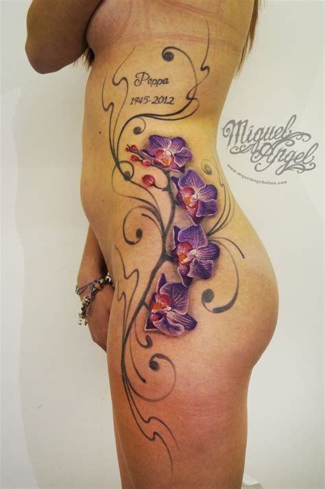 Black orchid's second location serving the great smoky mountain area. Flowers Drawings : flic.kr/p/AUmS1i | Orchid and ornaments freehand tattoo | Miguel Angel Custom ...