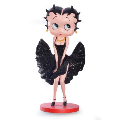 Betty Boop Collectable Figurine Posing In A Black Glitter Dress