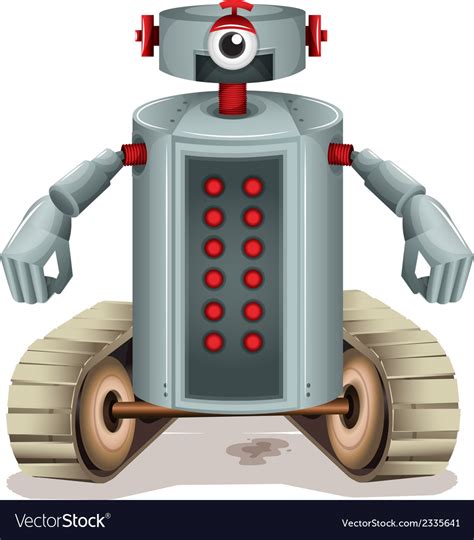 A Robot With Red Buttons Royalty Free Vector Image