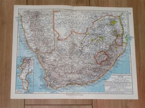 1928 Original Vintage Map Of South Africa Transvaal Oranje Namibia 12