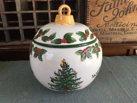 Spode Christmas Tree Bauble Ornament Cookie Jar Small Etsy