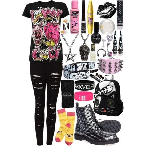 Pink And Yellow Scene Girl Outfits Punk Outfits Grunge Outfits 2000s