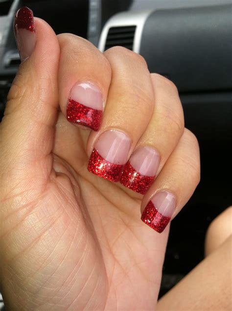 red glitter and 3d red acrylic nails yelp