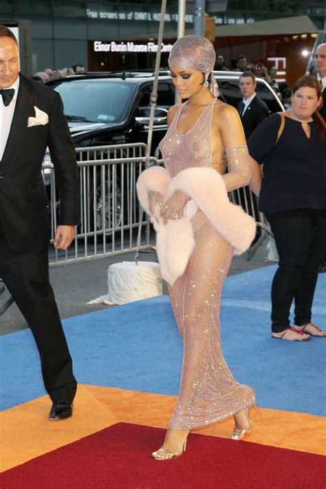 Rihanna In Naked See Through Dress Show Her Tits The Fappening Free