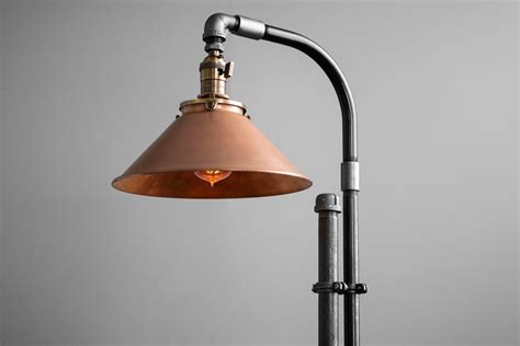 Industrial Floor Lamp Copper Shade Industrial Furniture Etsy Canada