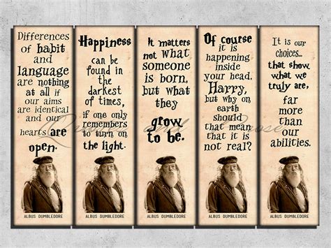 Free Printable Harry Potter Quote Bookmarks The Quiet Grove