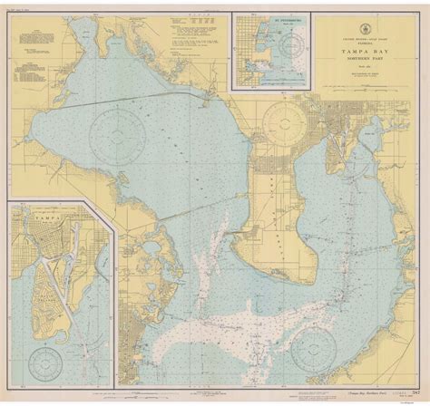 Tampa Bay Florida Northern Part 1943 Map Old Nautical Etsy