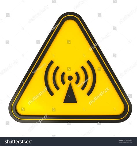 Black Triangle Non Ionizing Radiation Sign On Yellow With White