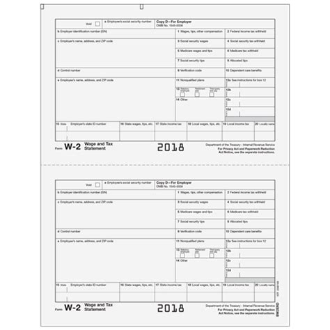 W 2 Form Copy 1d Employer Statecitylocal And File