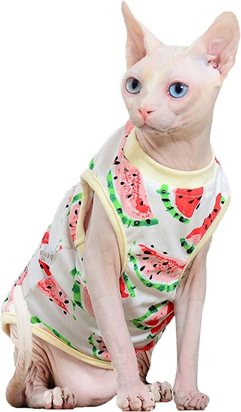 Yagamii Hairless Cat Clothes T Shirt For Cats Onlyelastic Cozy Cotton