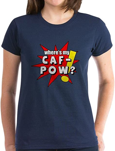Cafepress Caf Pow Damen T Shirt Baumwolle Dunkel Gr Small Navy Amazonde Fashion