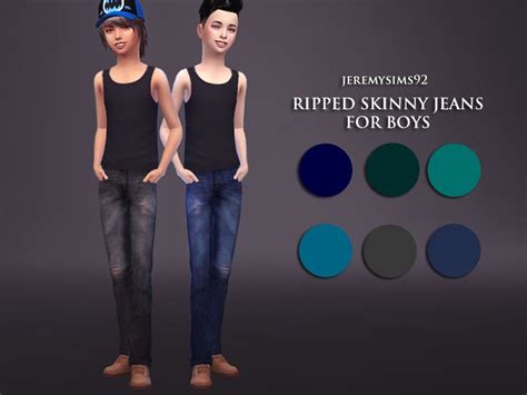 Ripped Skinny Jeans For Boys Found In Tsr Category Sims 4 Male Child